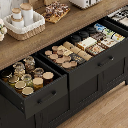 55" Farmhouse Sideboard – Black