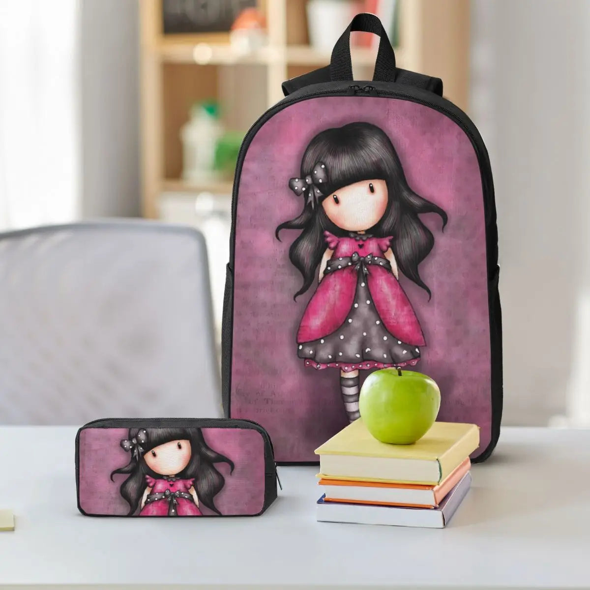 Santoro Gorjuss 3‑Piece Student Backpack Set – BookBag, Lunch Bag & Pencil Case