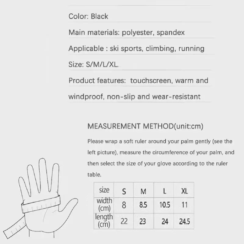Winter Warm Full Fingers Waterproof Touch Screen Fleece Gloves