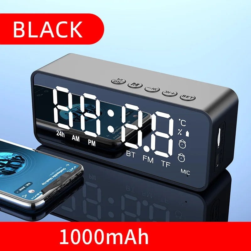 Alarm Clock Radio FM Bluetooth Speaker Portable Subwoofer Caixa De Som Sound Box Music Wireless Mini Woofers Bocina Lamp Column