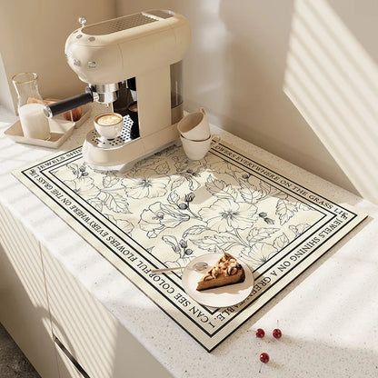 Super Absorbent Large Drying Mat – Anti‑Slip Quick‑Dry Pad for Kitchen, Coffee Station, Bathroom & Tableware