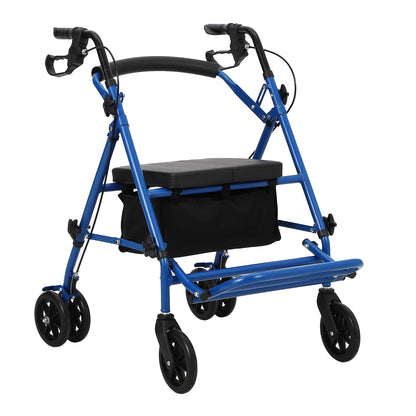 All‑Terrain Rollator Walker with Seat (Foldable Aluminum, Adjustable Height)