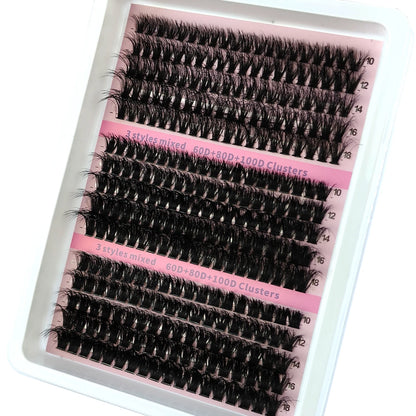 15 Rows DIY 5D Fluffy Lash 60D/80D/100D Thick Eyelash Clusters /Wispy Individual Lashes 10-20mm Cluster