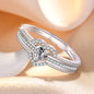 Hot 925 Sterling Silver Heart Ring Sparkle Zircon High Quality