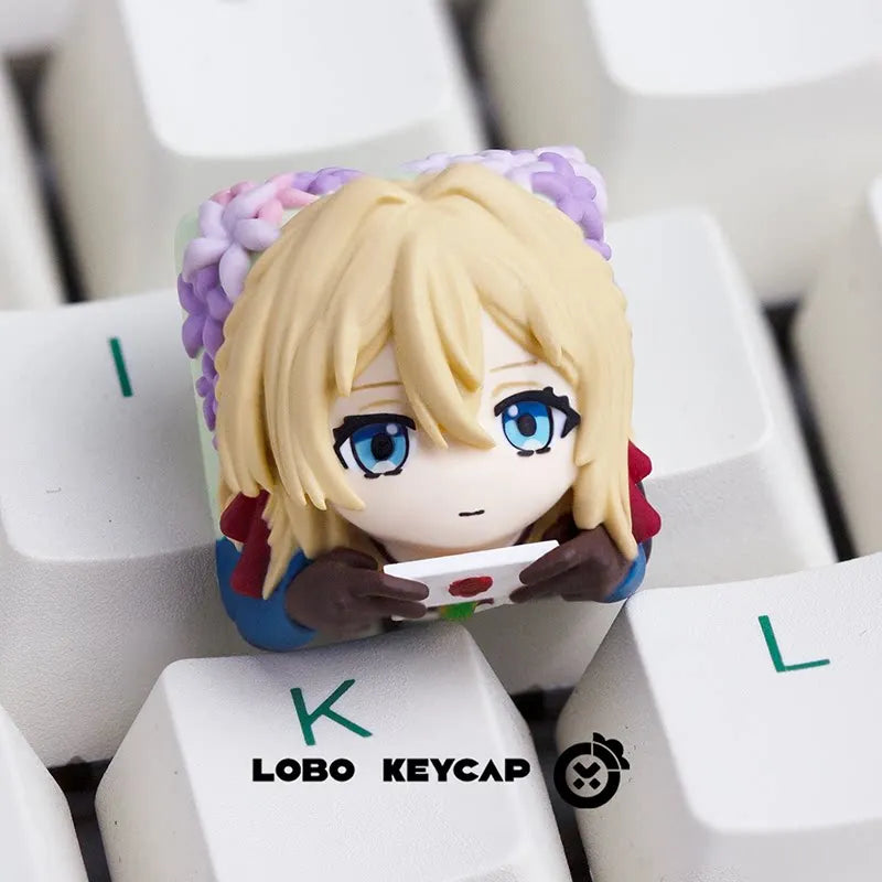 Violet Evergarden Artisan Resin Keycap (Anime · ESC Key · Mechanical Keyboard Accessory)