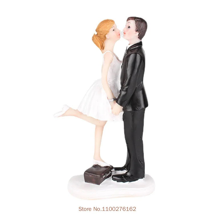 Bride & Groom Funny Wedding Cake Topper Figurine