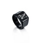 26 English Letters Stainless Steel Ring (Men · Double Beveled Edges · Classic Signet Style)