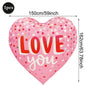 Heart-shaped Balloons 63inch Giant Foil Balloon Bright Pink Red Romantic Wedding Night Valentine's Day Anniversary Party Decor