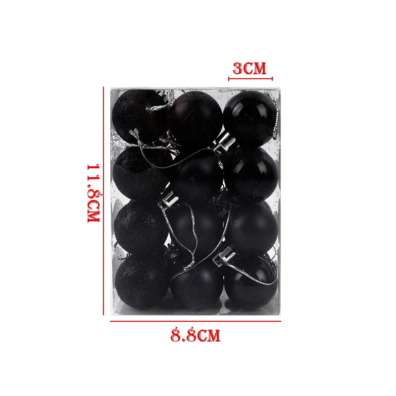 36/24pcs 40mm Merry Christmas Balls Christmas Tree Hanging Ball Ornaments Christmas New Year Party Home Decoration