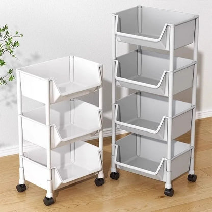 Multi‑Layer Rolling Storage Cart — Floor‑Standing Organizer