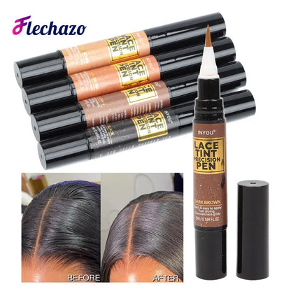 Lace Tint Pen Tinted Lace Precision Parting Pen Black Medium Dark Light Brown 5Ml 0.17Oz - Wig Lace Tint With Brush Applicatior