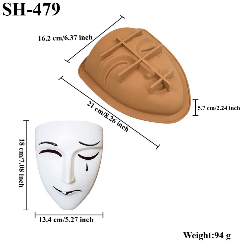 Halloween Mask Design Cake Mold Skull Design Chocolate Mold Halloween Silicone Cake Mould Kitchen Bakeware Dessert Tools