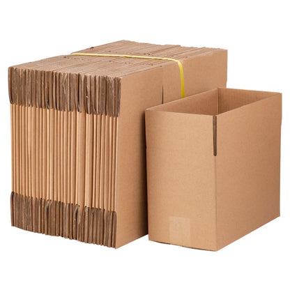 Bulk Corrugated Paper Boxes – 100 Count, Yellow – 8×6×4", 4×4×4", 6×4×2"