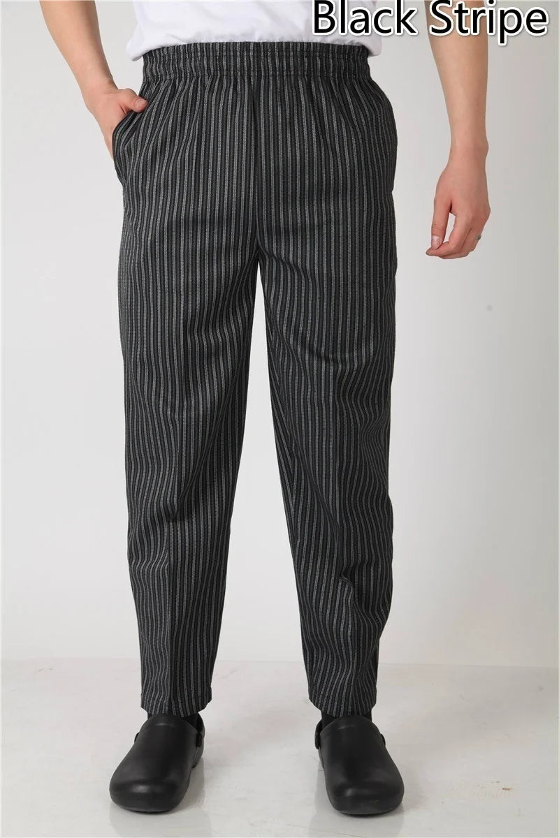 Men Work Wear Restaurant Kitchen Elastic Waist Pants