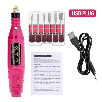 Professional Electric Nail Drill Machine Set – Manicure Milling Cutters & Strong Nail Polishing Tool