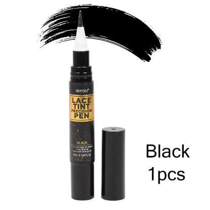Lace Tint Pen Tinted Lace Precision Parting Pen Black Medium Dark Light Brown 5Ml 0.17Oz - Wig Lace Tint With Brush Applicatior