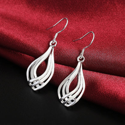 Top Quality 925 Sterling Silver Earrings Simple Round Circle Hoop Earrings For Woman Fashion Wedding Engagement Charm Jewelry