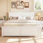 Queen Farmhouse Wood Platform Bed Frame with Headboard