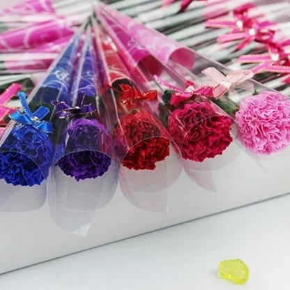 8pcs/lot Artificial Bath Carnation Soap Flowers Mother's Day Gift Party Decoration Valentine's Day Gift