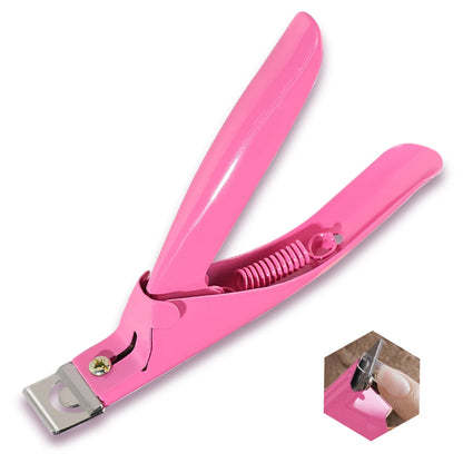 Acrylic Nail Cutter Kit - Stainless Steel Clipper and Scissors for U-Word False Tips, Manicure Tools Set with Straight Cut and 12pcs Magnet