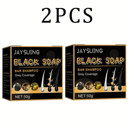 Polygonum Multiflorum Black Hair Soap Darkening Shampoo Bar Repair Gray White Color Dye Face Hair Body Shampoo For Man Women