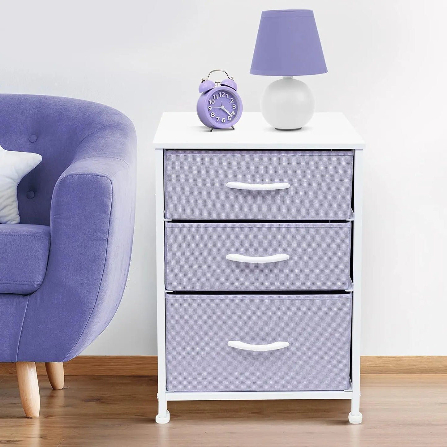 3‑Drawer Nightstand – Bedroom Storage Tower