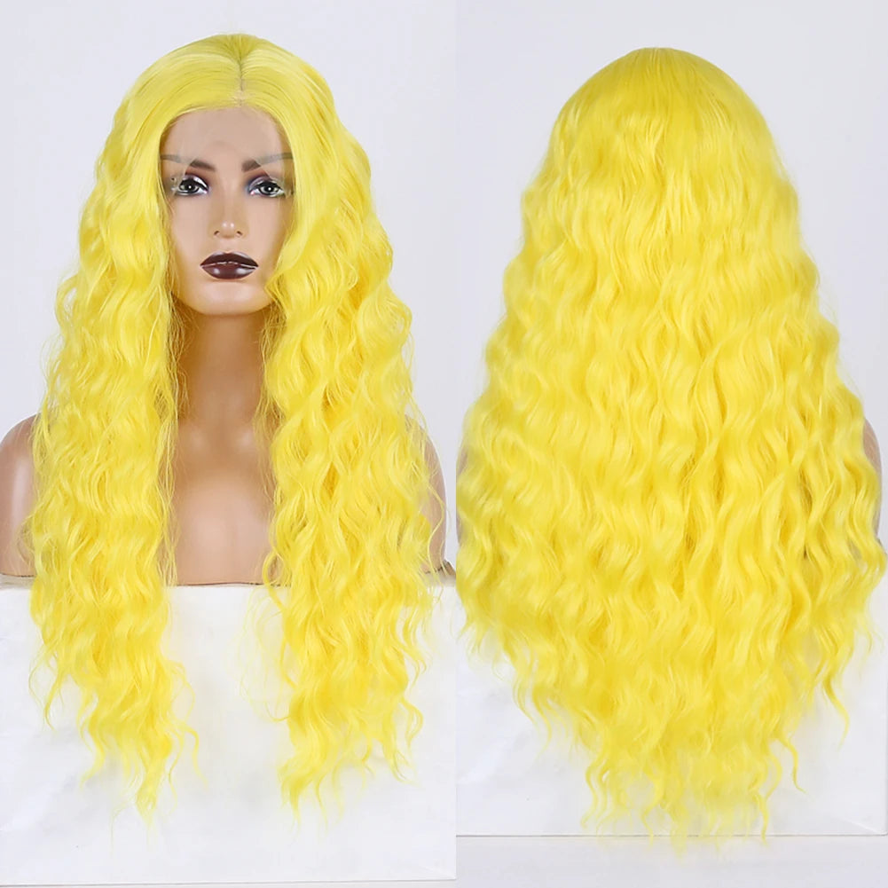 AIMEYA Synthetic Lace Front Wigs for Women Natural Hairline Long Brown Wig Pre Plucked Cosplay