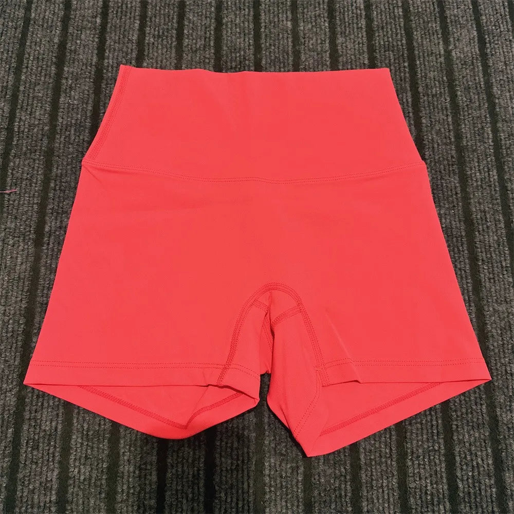 Solid Color High Waist Yoga Ultrashort Leggings Soft Women Gym Athletic Tight Sport Short Compression Comprehensive Training Jog
