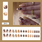 24pcs White Flower Fake Press on Nail Tips Yellow Pink Blush Full Cover Almond Shaped