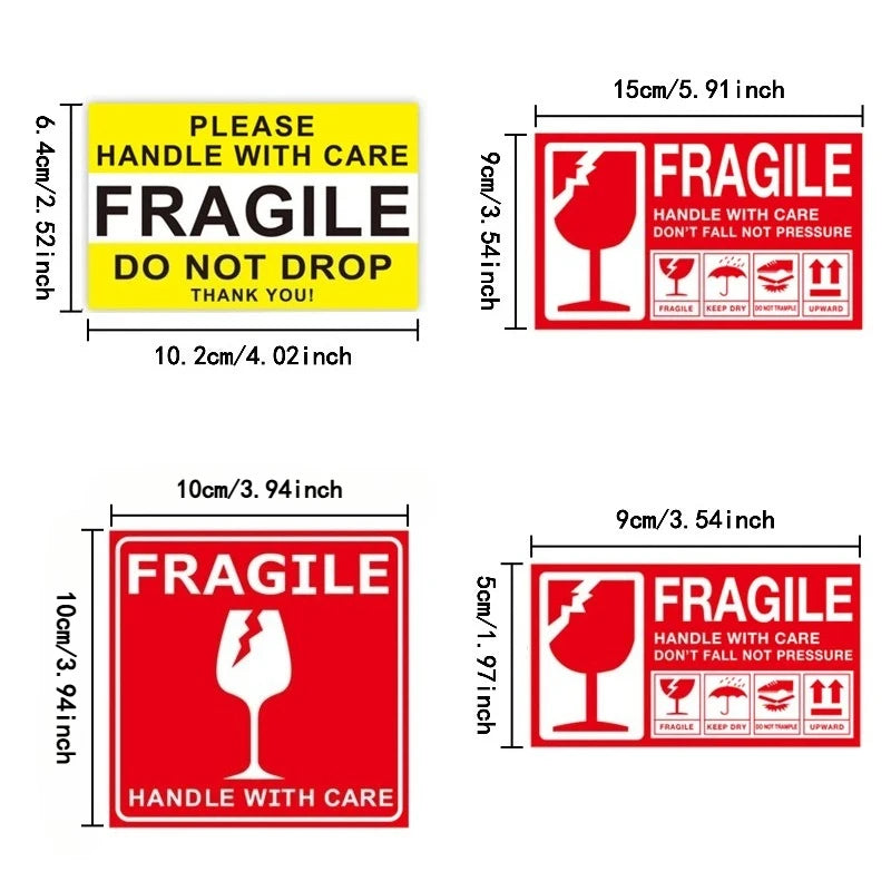 50/100PCS Fragile Stickers The Goods Please Handle with Care Warning Labels