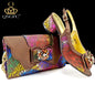 Nigerian Style Women Heels Shoes And Elegant Bag Set Color Matching Handbag Wedding Party Women Shoes