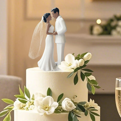 Elegant African American Wedding Couple Cake Topper