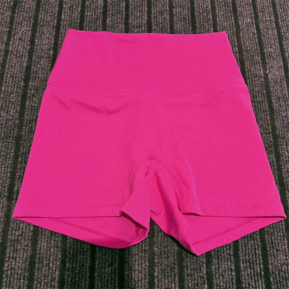 Solid Color High Waist Yoga Ultrashort Leggings Soft Women Gym Athletic Tight Sport Short Compression Comprehensive Training Jog