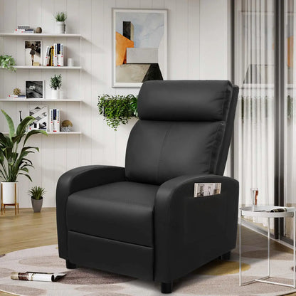 Black PU Leather Massage Recliner