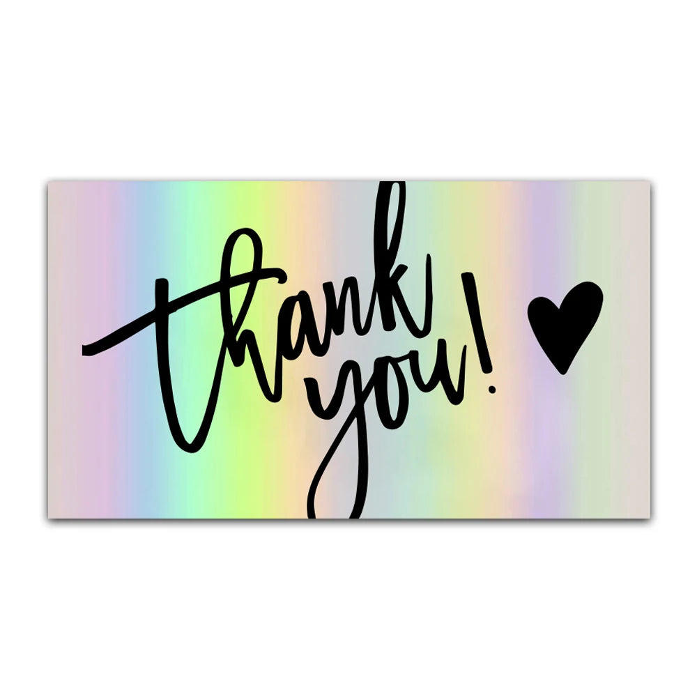 30pcs Thank You Card For Supporting Business Package Decoration "Gorgeous Thanks" Business Card Laser card Handmade With Love