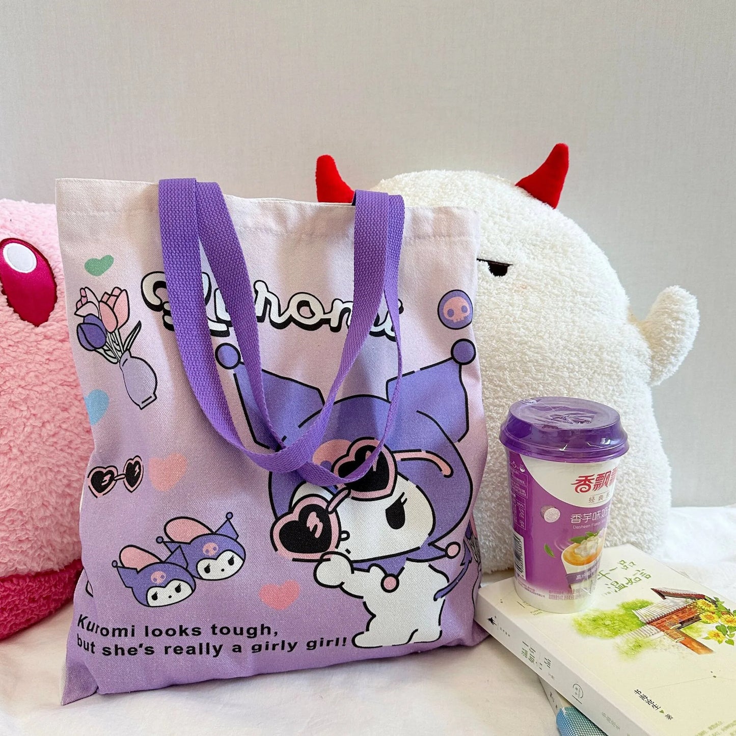 Sanrio Hello Kitty Canvas Shoulder Tote – Large Capacity