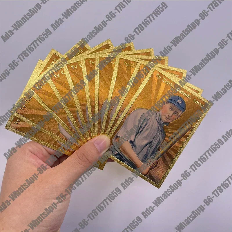 Classic 18 Types famous baseball player gold foil small cards for collection Gift and commemoration