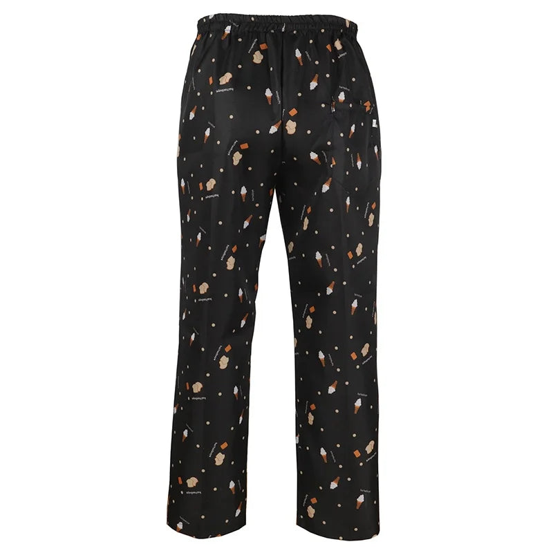 Men Work Wear Restaurant Kitchen Elastic Waist Pants
