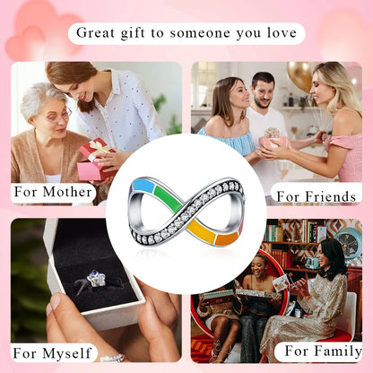 925 Sterling Silver Rainbow Heart Charm