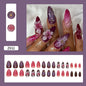 24pcs White Flower Fake Press on Nail Tips Yellow Pink Blush Full Cover Almond Shaped