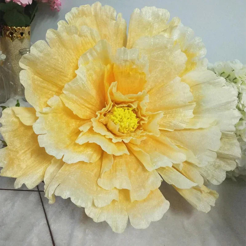 DIA 30-80cm Artificial Large Peony Flower Head Fake Flower Wedding Decoration Window Photo Studio Props Flower Home Decor