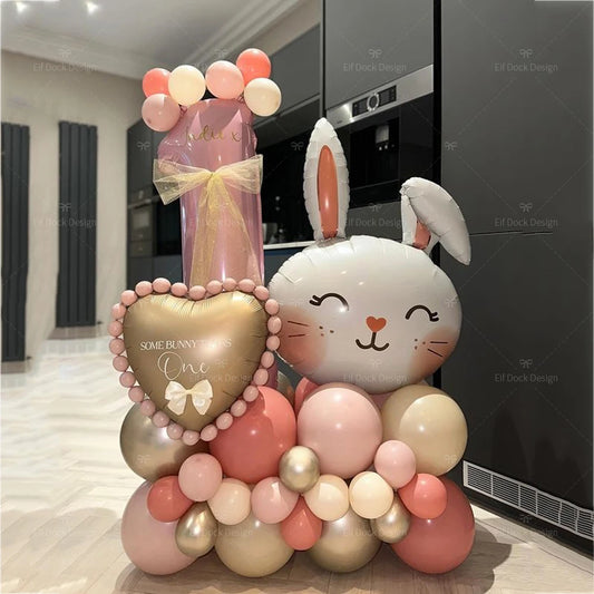 Easter Bunny Balloon with a Number for Kds Celebration