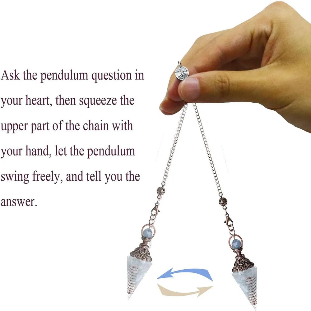 Crystal Healing Stone Quartz Pendulums Spiritual Hexagonal Pointed Resin Witchcraft Supplies Balancing Accessories Divination