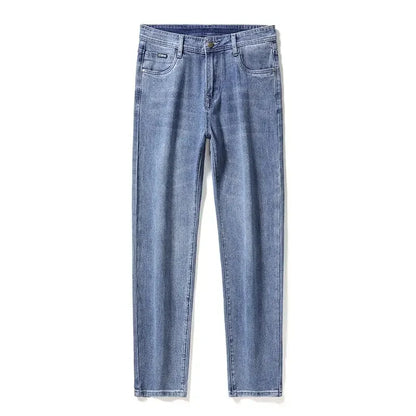 Autumn Winter New Men's Micro Elastic Straight Leg Denim Pants with Shape Skin Friendly Business Men's Pants in Multiple Sizes