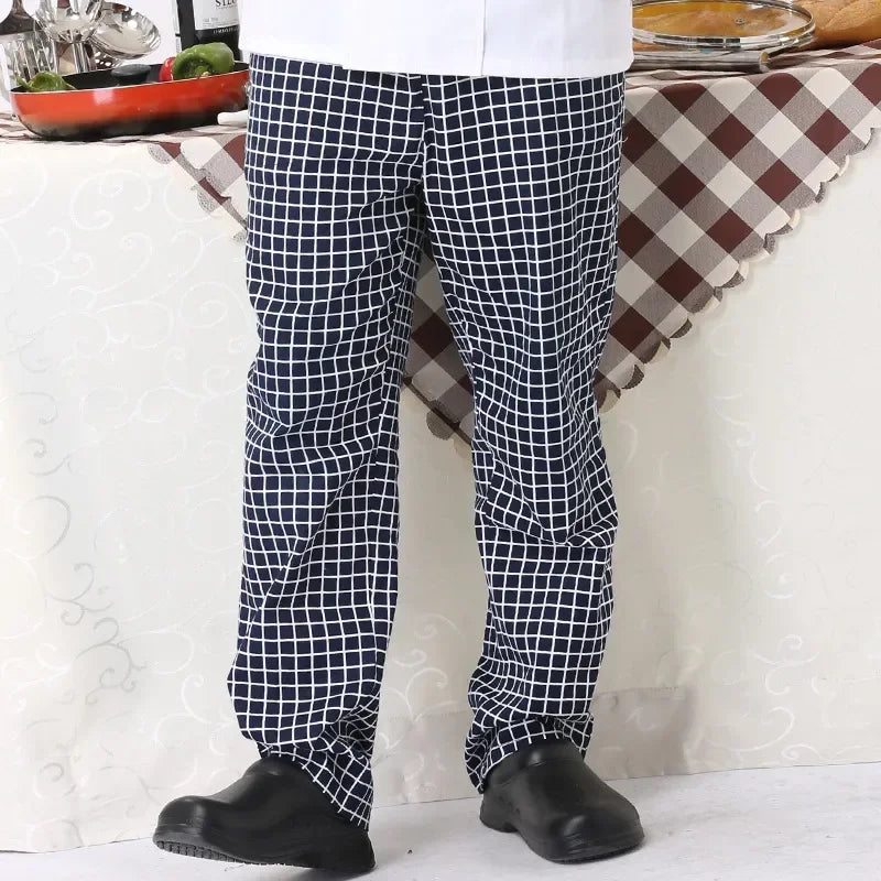 Unisex Chef Pants Cook Chef Pants with Elastic Waist Uniform