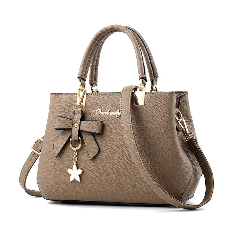 Elegant Floral Shoulder Bag (6 Colors, PU Leather, Sweet Bowknot Crossbody Tote)