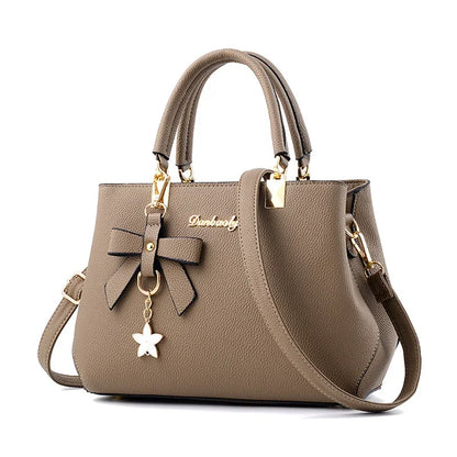 Elegant Floral Shoulder Bag (6 Colors, PU Leather, Sweet Bowknot Crossbody Tote)