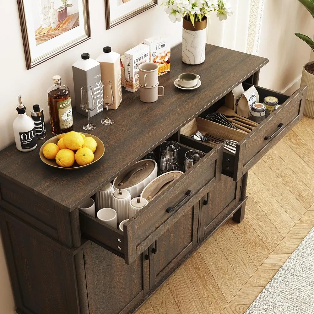 55" Farmhouse Buffet Cabinet – Brown