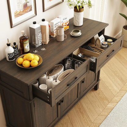 55" Farmhouse Buffet Cabinet – Brown