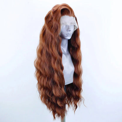 AIMEYA Synthetic Lace Front Wigs for Women Natural Hairline Long Brown Wig Pre Plucked Cosplay